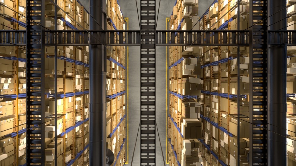 shipping center features products for delivery procedures and in transit